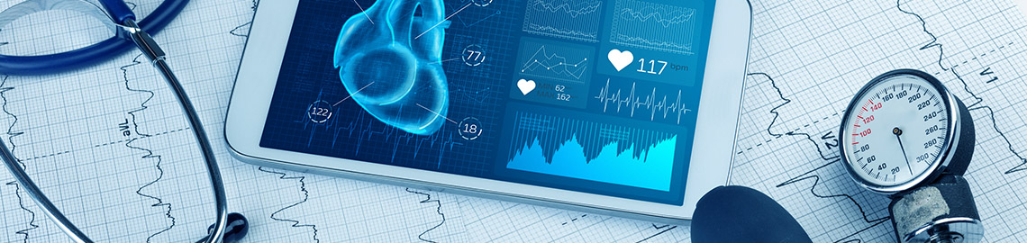 Stethoskop und Tablet Digtalisierung