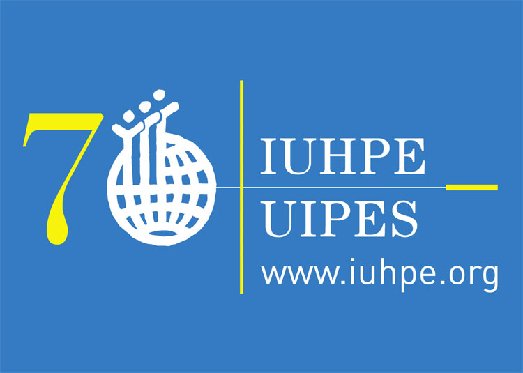 Logo der IUHPE zum 70. Jubiläum © IUHPE Logo der IUHPE zum 70. Jubiläum
