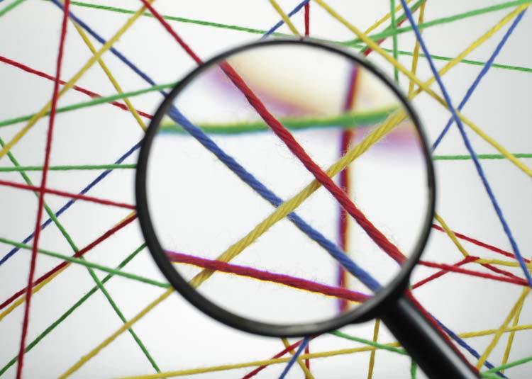 Lupe zeigt Netzgeflecht © Foto-Ruhrgebiet - Fotolia.com Lupe zeigt Netzgeflecht